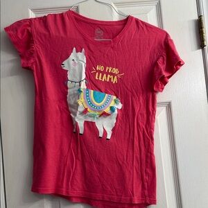Wonder Nation kids Bright Llama Tee - pink size 10-12